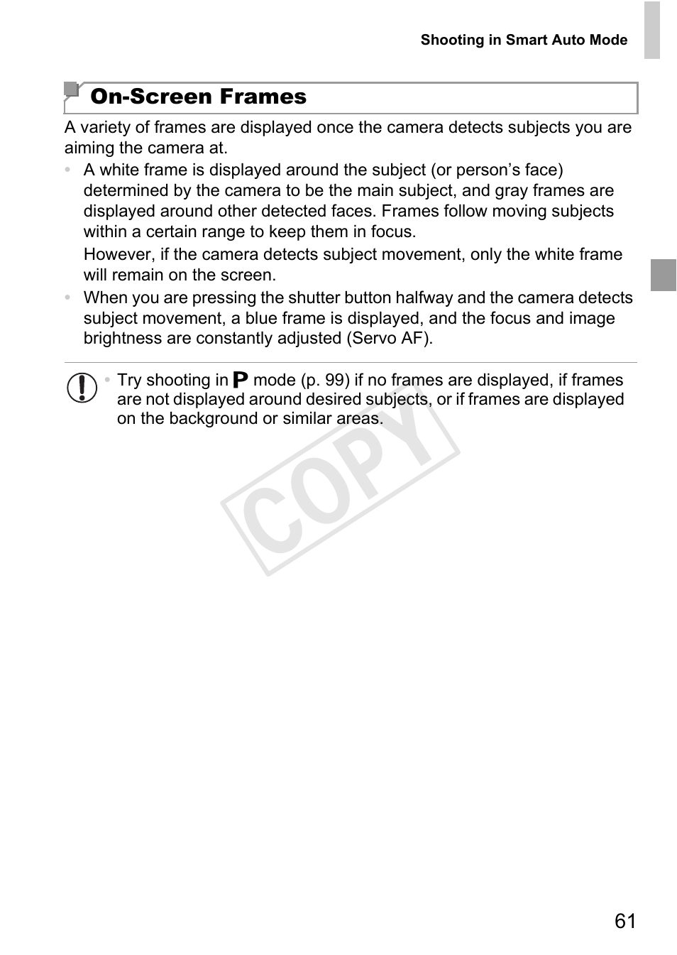 Cop y | Canon PowerShot D20 User Manual | Page 61 / 218