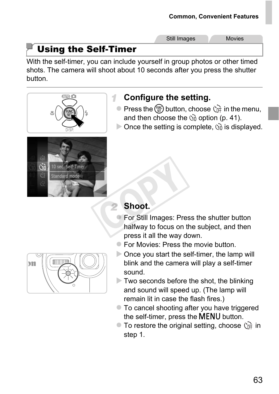 Cop y | Canon PowerShot D20 User Manual | Page 63 / 218