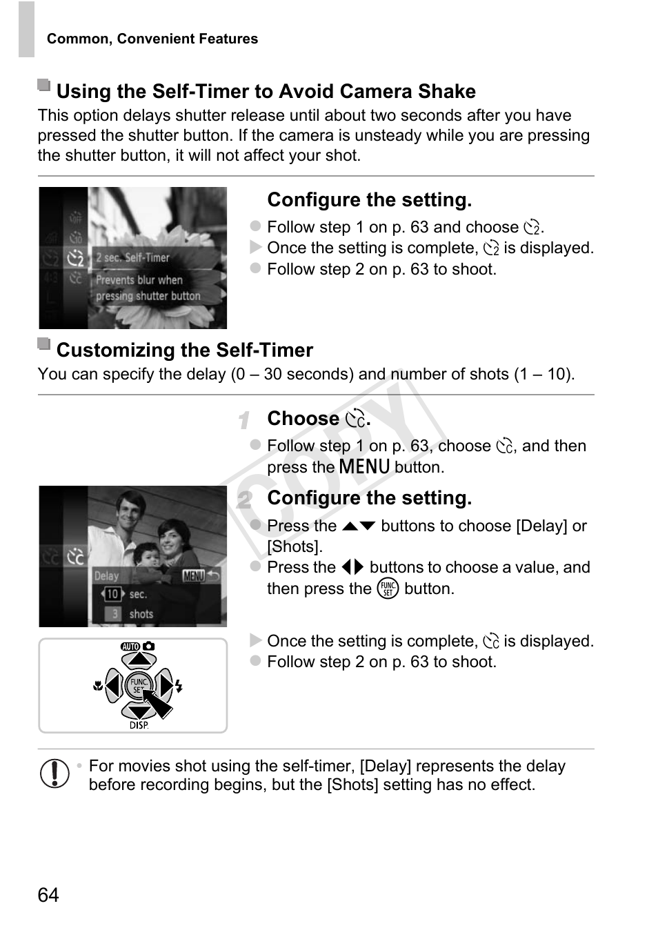 Cop y | Canon PowerShot D20 User Manual | Page 64 / 218