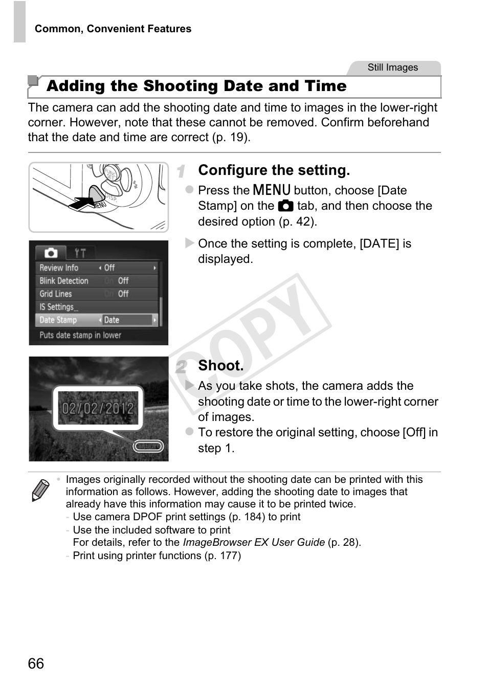 Cop y | Canon PowerShot D20 User Manual | Page 66 / 218