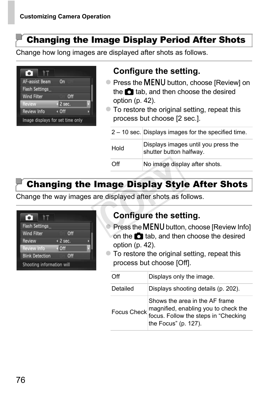 Cop y | Canon PowerShot D20 User Manual | Page 76 / 218