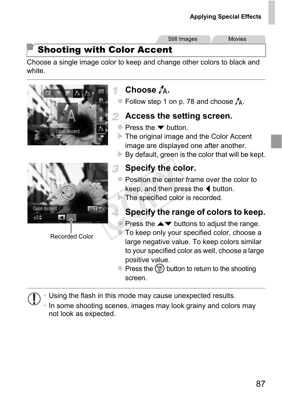 Cop y | Canon PowerShot D20 User Manual | Page 87 / 218