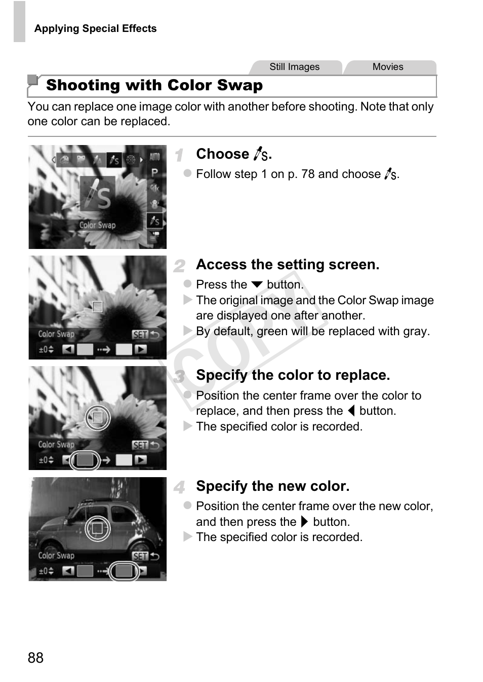 Cop y | Canon PowerShot D20 User Manual | Page 88 / 218