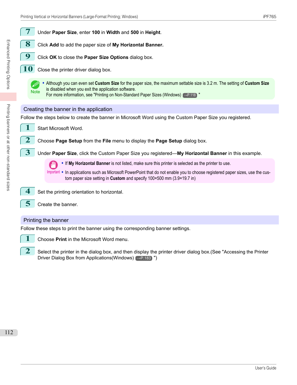 Canon imagePROGRAF iPF765 MFP M40 User Manual | Page 112 / 740