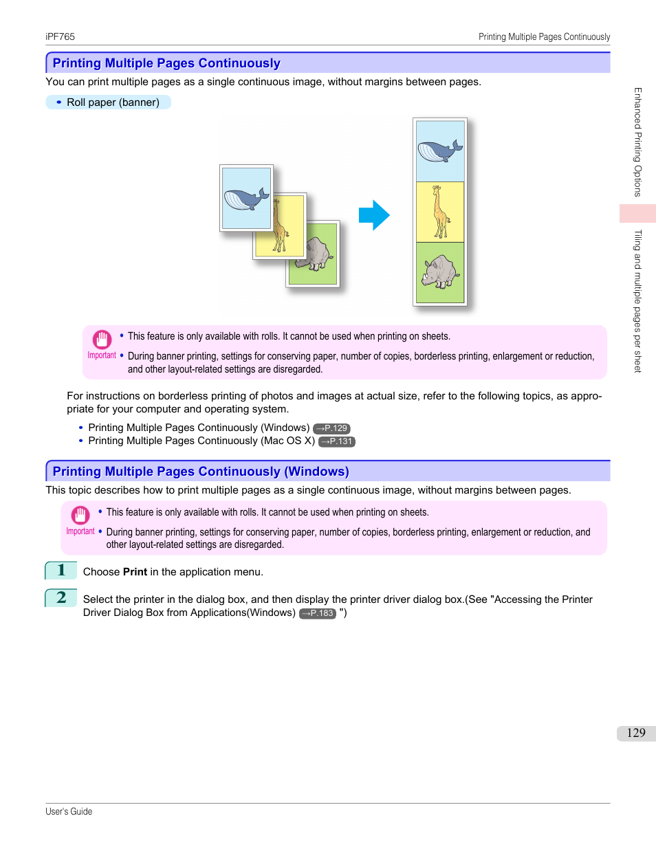 P.129 | Canon imagePROGRAF iPF765 MFP M40 User Manual | Page 129 / 740