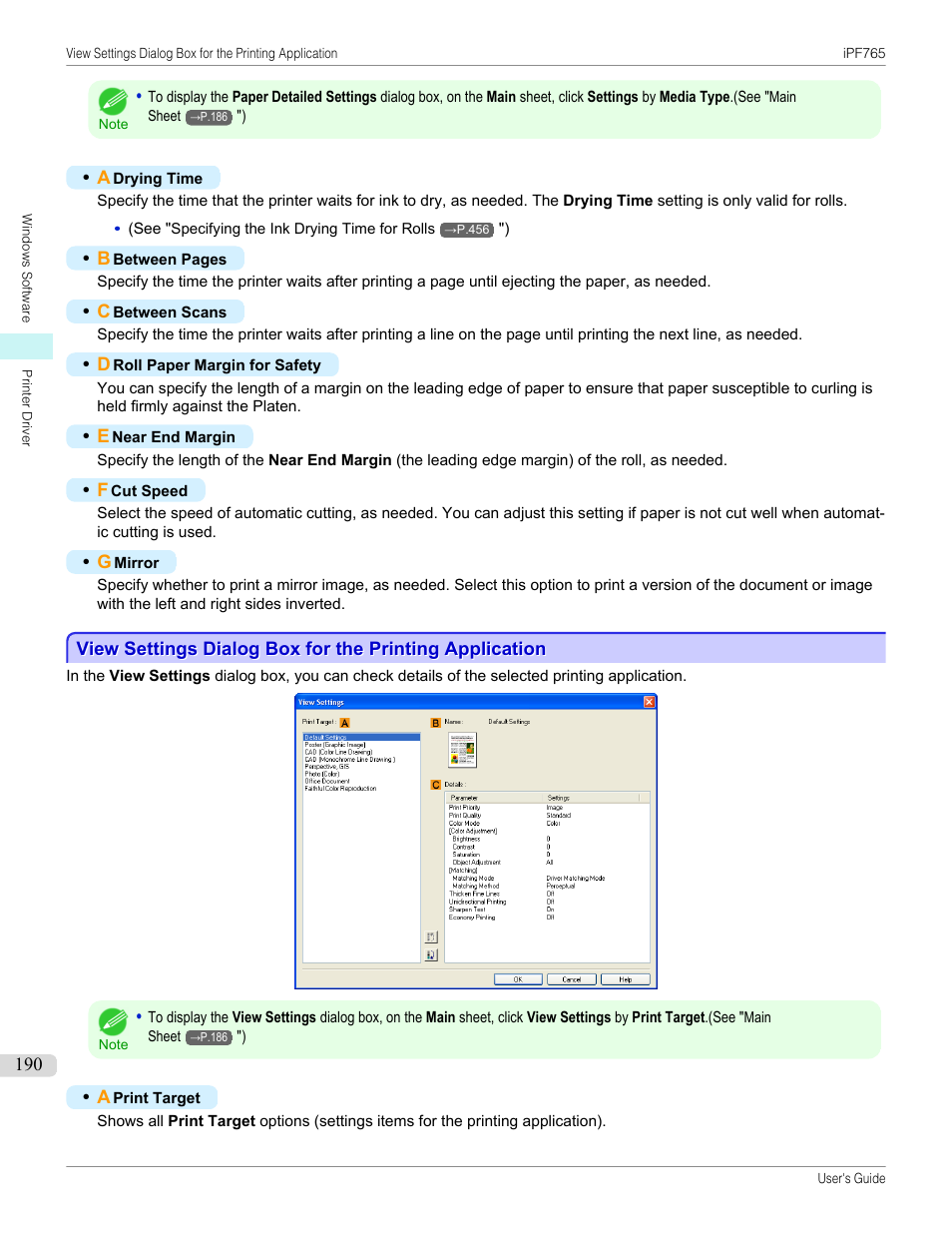 P.190 | Canon imagePROGRAF iPF765 MFP M40 User Manual | Page 190 / 740