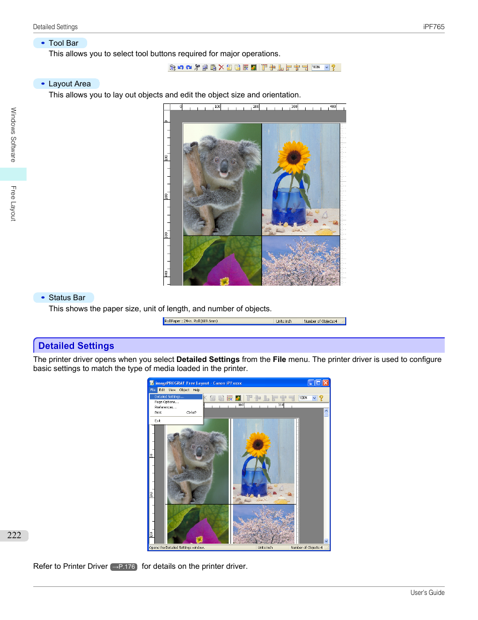 Detailed settings | Canon imagePROGRAF iPF765 MFP M40 User Manual | Page 222 / 740