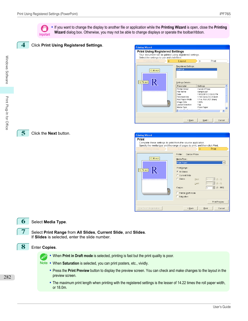 Canon imagePROGRAF iPF765 MFP M40 User Manual | Page 282 / 740