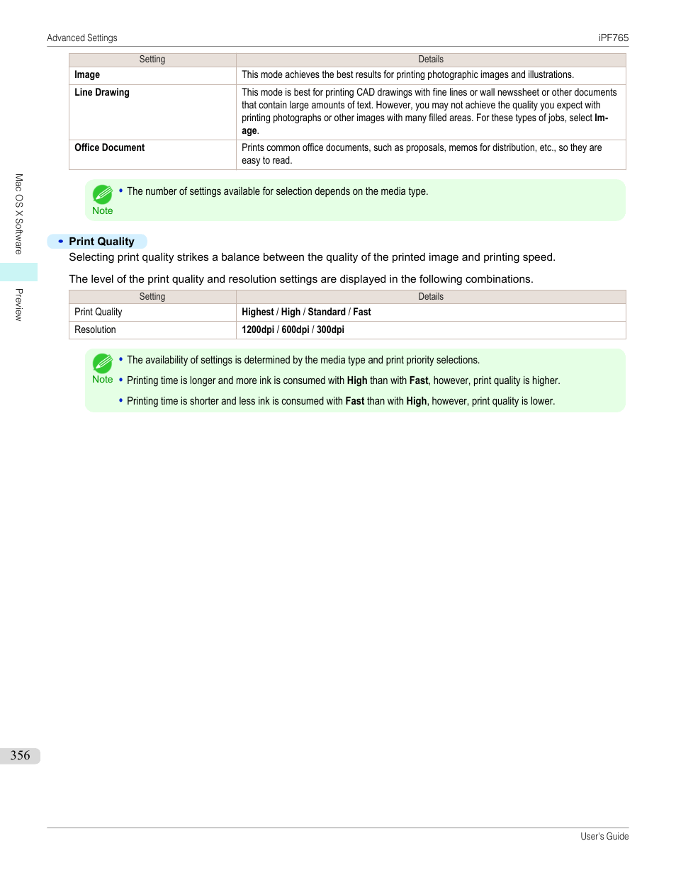 Canon imagePROGRAF iPF765 MFP M40 User Manual | Page 356 / 740
