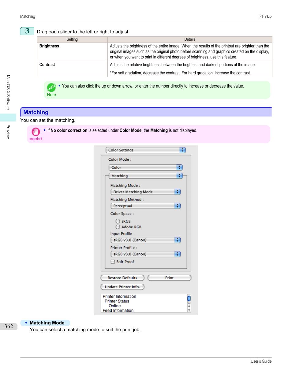 Matching, P.362 | Canon imagePROGRAF iPF765 MFP M40 User Manual | Page 362 / 740