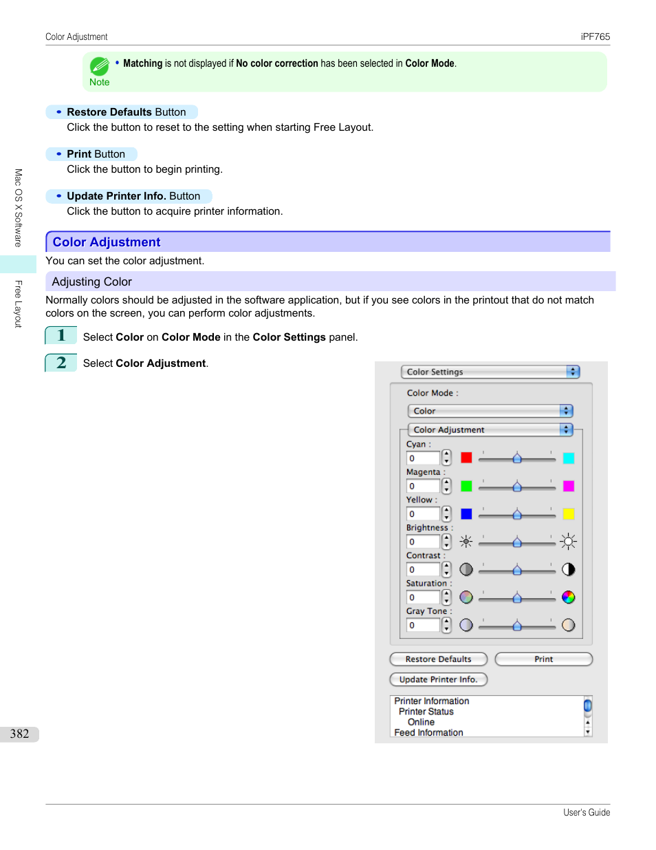 Color adjustment, P.382 | Canon imagePROGRAF iPF765 MFP M40 User Manual | Page 382 / 740