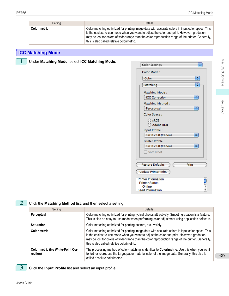 Icc matching mode, P.387 | Canon imagePROGRAF iPF765 MFP M40 User Manual | Page 387 / 740