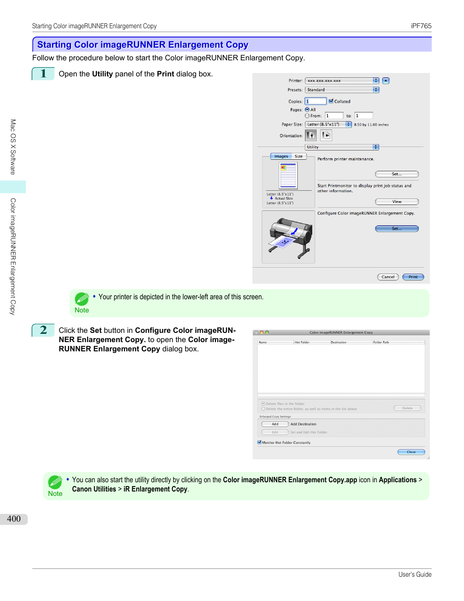 Starting color imagerunner enlargement copy | Canon imagePROGRAF iPF765 MFP M40 User Manual | Page 400 / 740