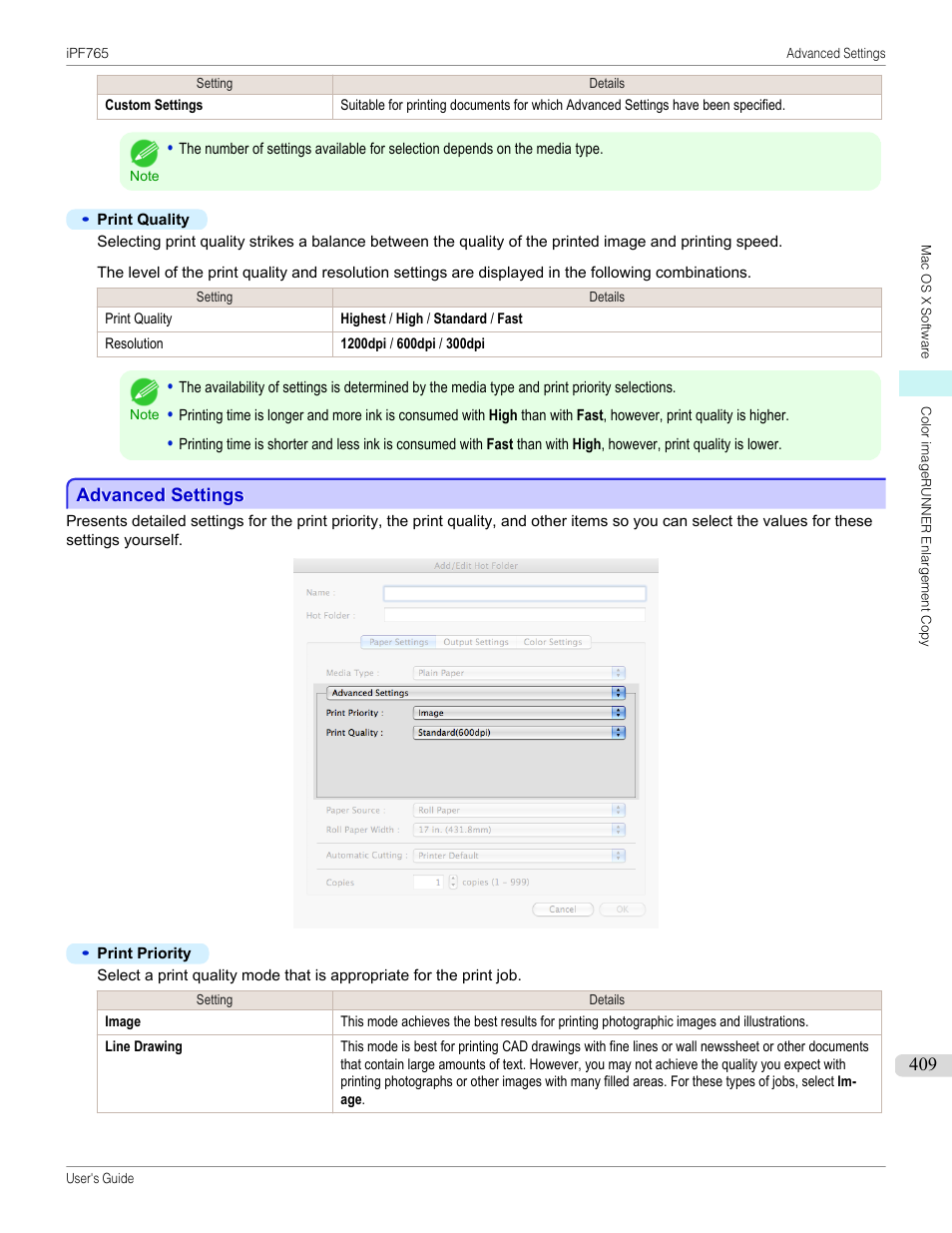 Advanced settings, P.409 | Canon imagePROGRAF iPF765 MFP M40 User Manual | Page 409 / 740