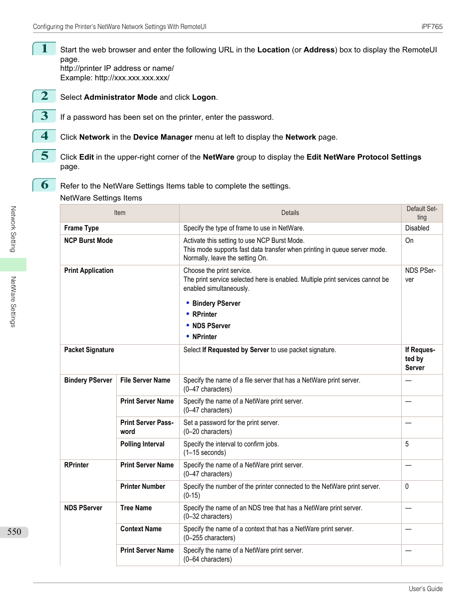 Canon imagePROGRAF iPF765 MFP M40 User Manual | Page 550 / 740
