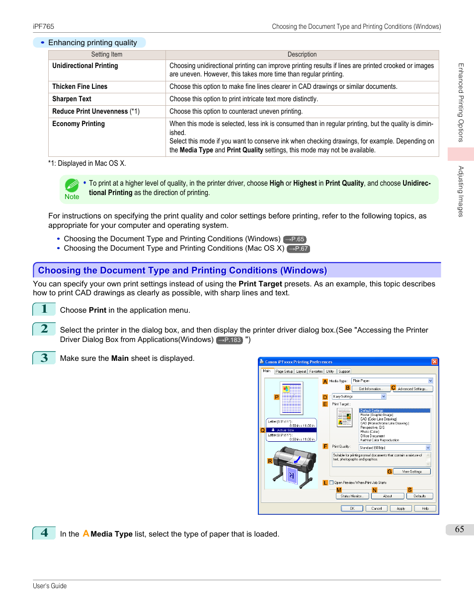 P.65 | Canon imagePROGRAF iPF765 MFP M40 User Manual | Page 65 / 740