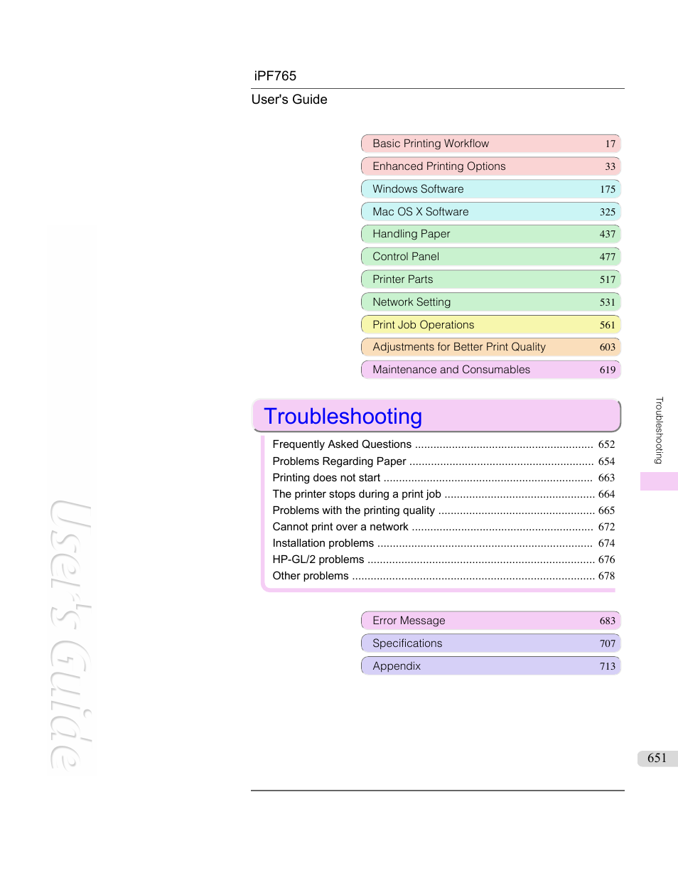 Troubleshooting | Canon imagePROGRAF iPF765 MFP M40 User Manual | Page 651 / 740