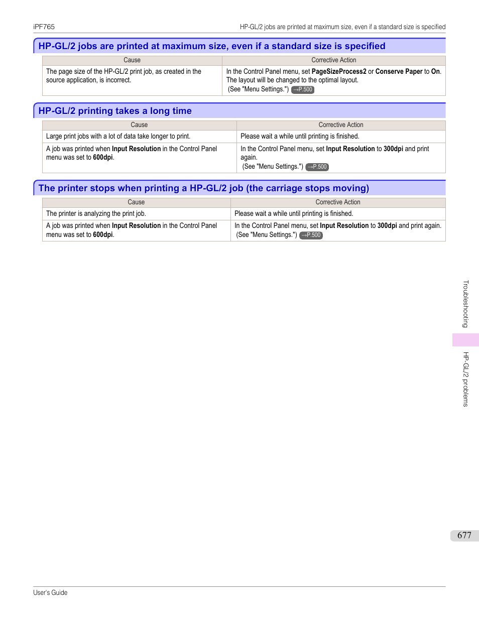Hp-gl/2 printing takes a long time | Canon imagePROGRAF iPF765 MFP M40 User Manual | Page 677 / 740