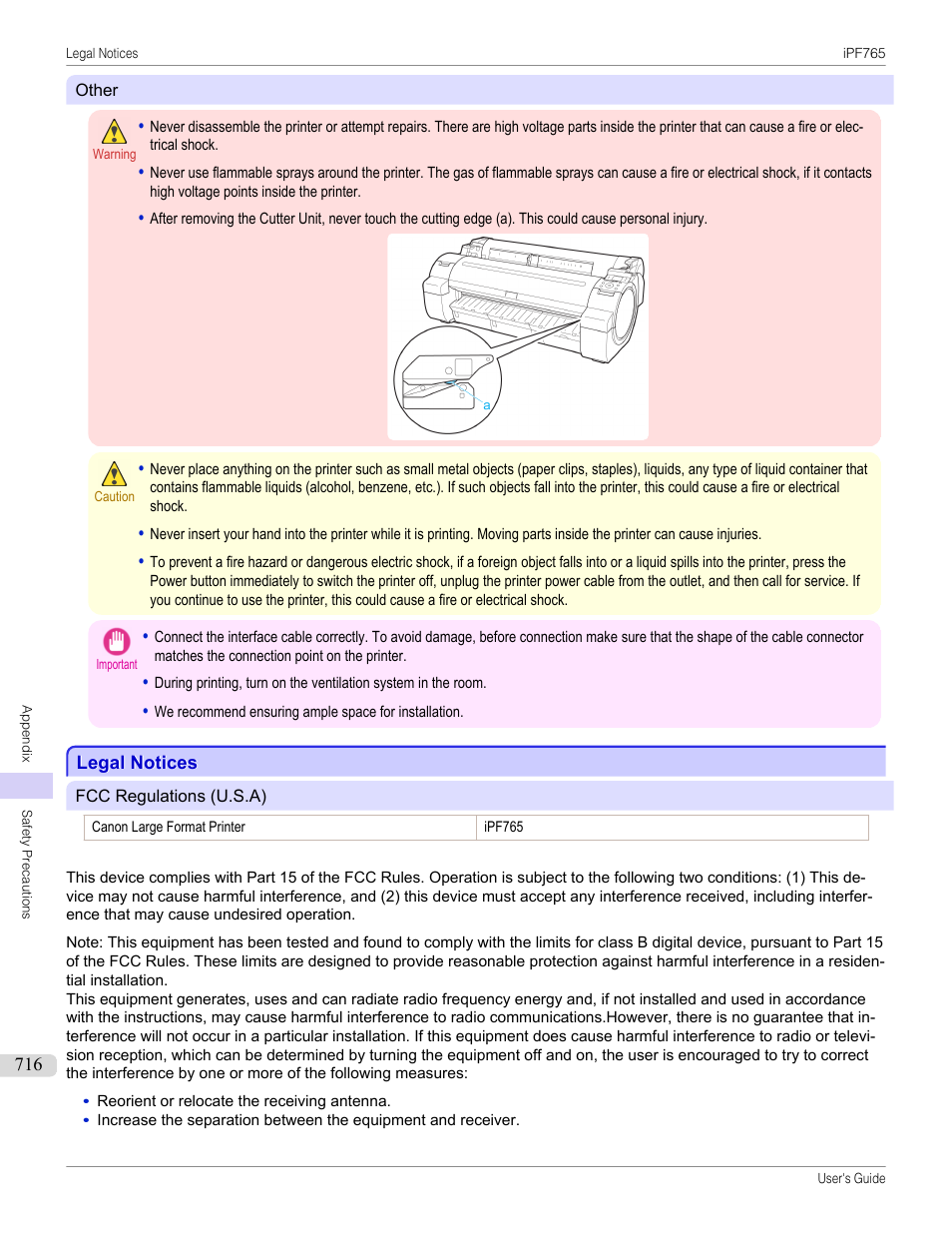 Legal notices | Canon imagePROGRAF iPF765 MFP M40 User Manual | Page 716 / 740