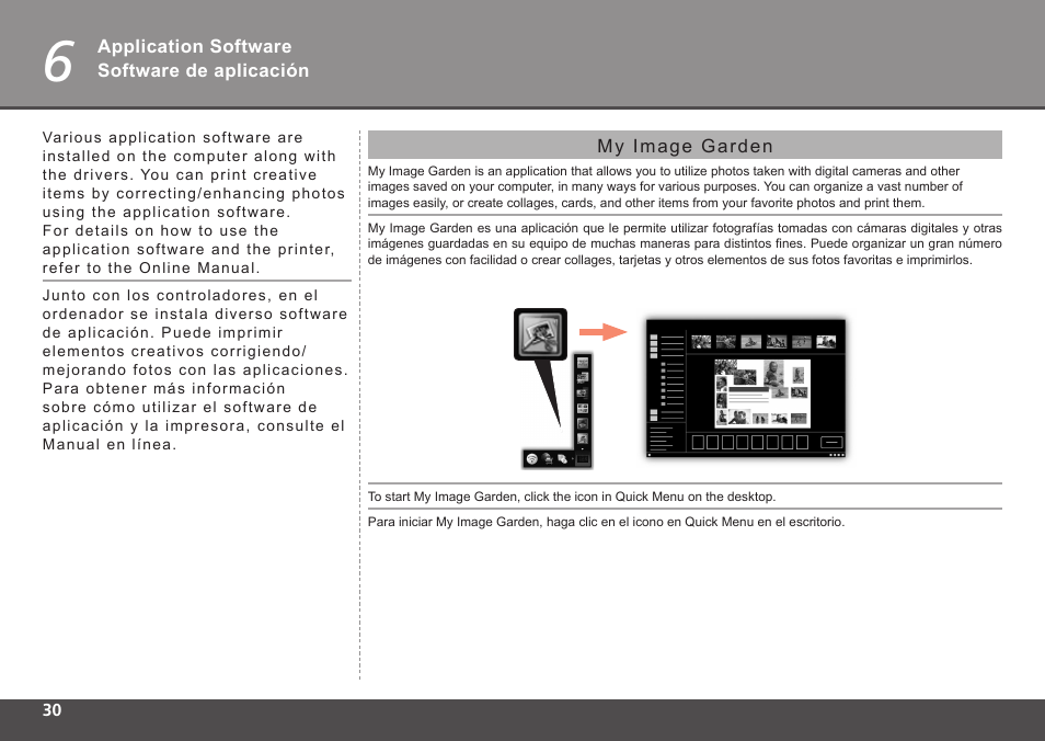 Application software, Software de aplicación | Canon PIXMA PRO-1 User Manual | Page 32 / 34