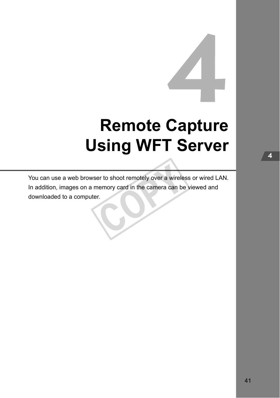 Remote capture using wft server, Cop y | Canon Wireless File Transmitter WFT-E2 II A User Manual | Page 41 / 100