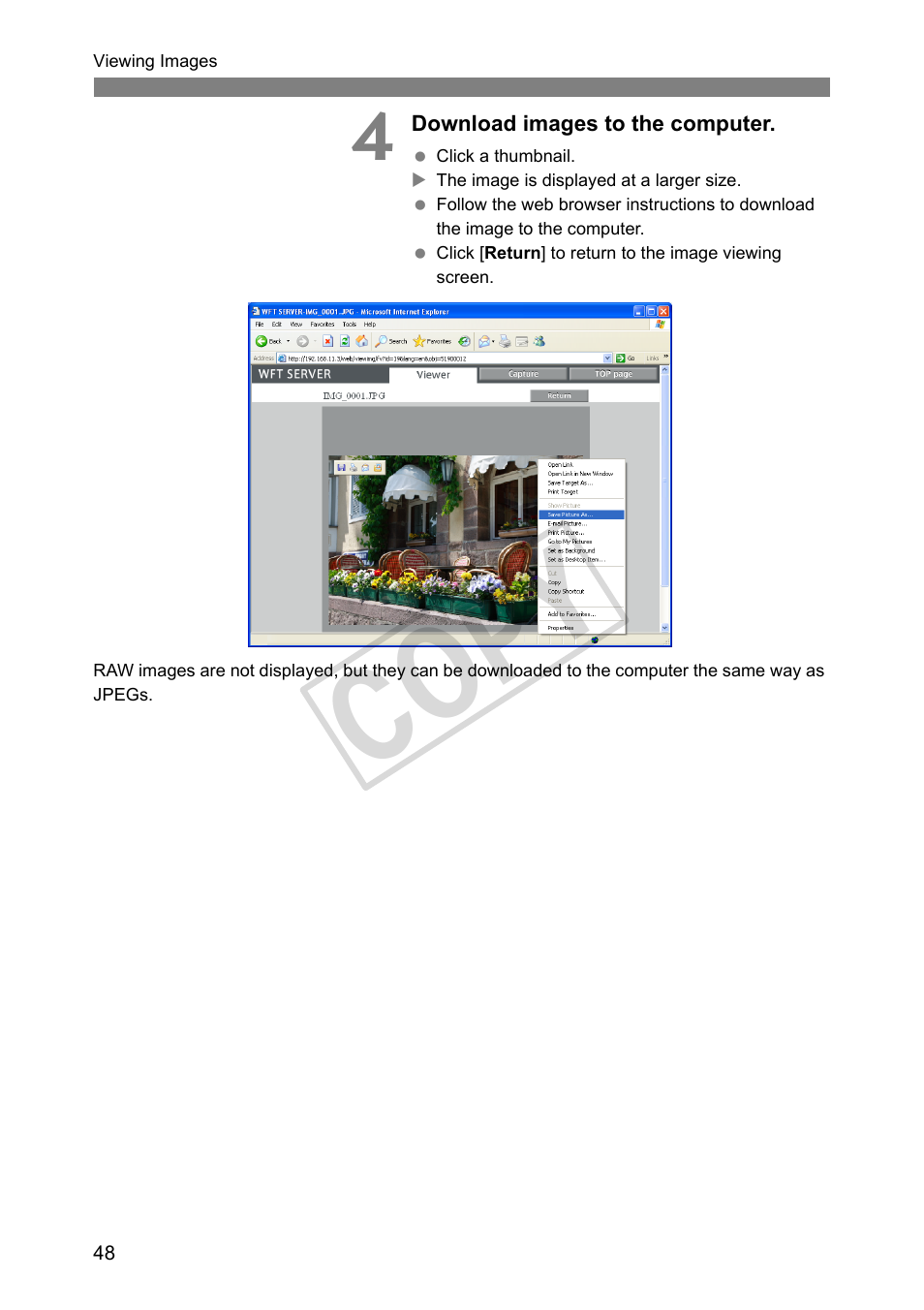 Cop y | Canon Wireless File Transmitter WFT-E2 II A User Manual | Page 48 / 100