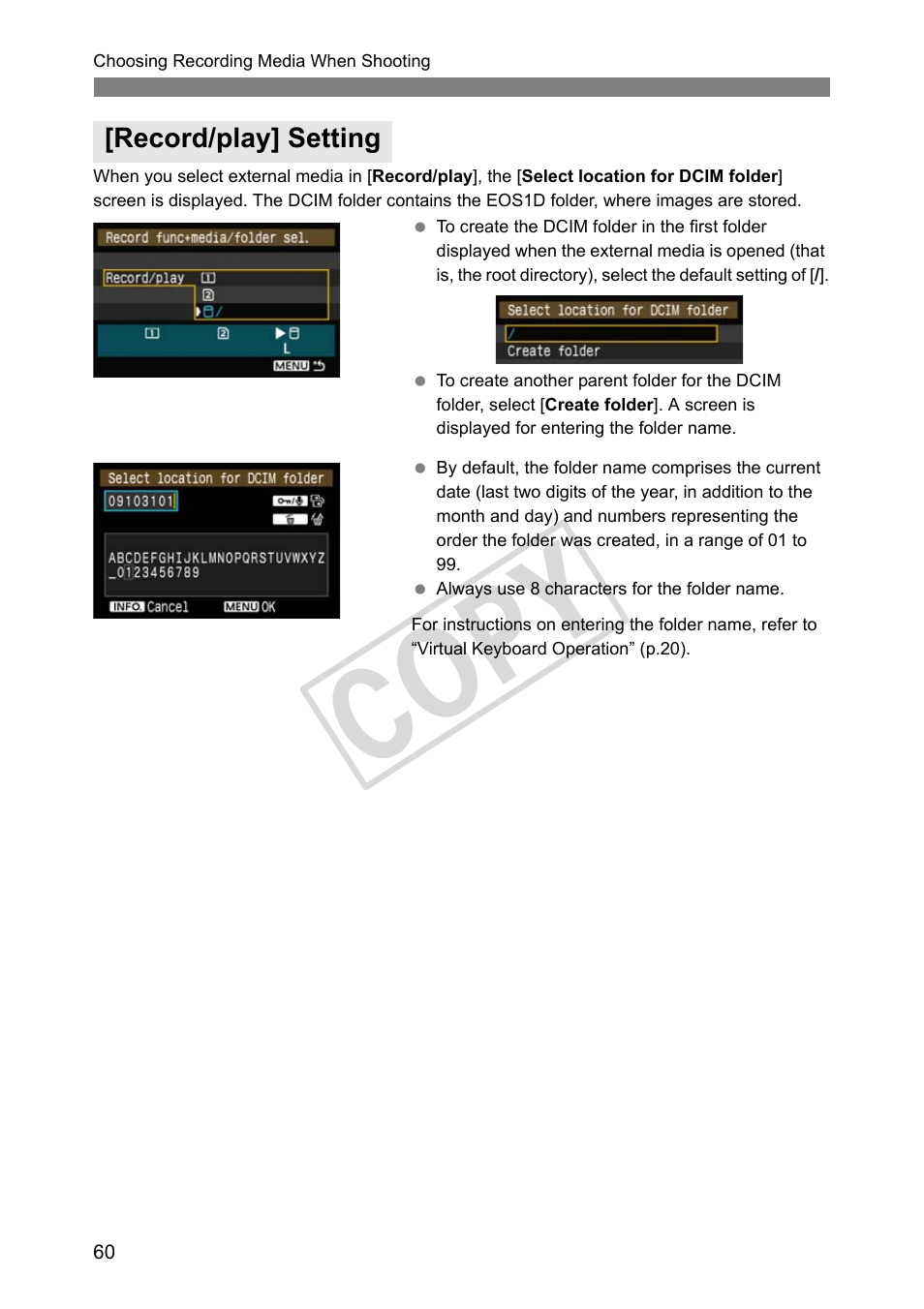 Record/play] setting, Cop y | Canon Wireless File Transmitter WFT-E2 II A User Manual | Page 60 / 100