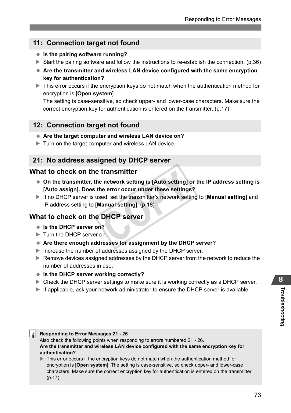 P.73, Cop y | Canon Wireless File Transmitter WFT-E2 II A User Manual | Page 73 / 100