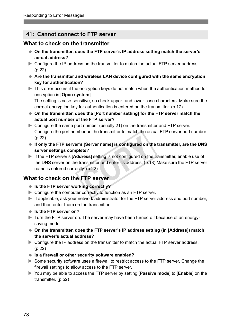 Cop y | Canon Wireless File Transmitter WFT-E2 II A User Manual | Page 78 / 100