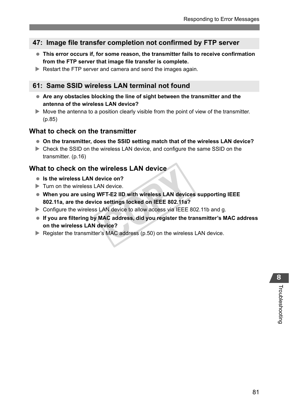 P.81, Cop y | Canon Wireless File Transmitter WFT-E2 II A User Manual | Page 81 / 100