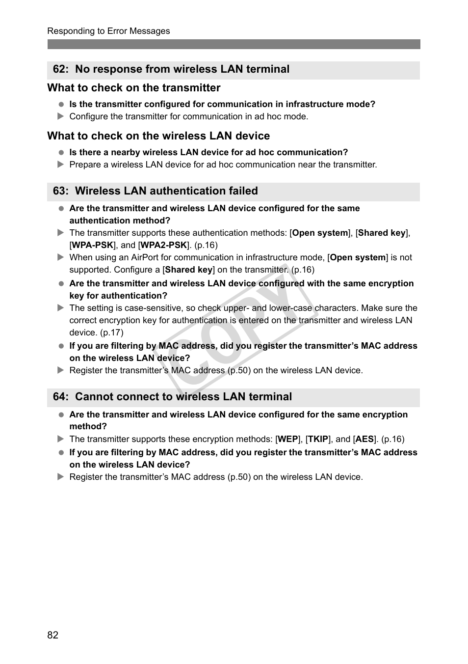 P.82, Cop y | Canon Wireless File Transmitter WFT-E2 II A User Manual | Page 82 / 100