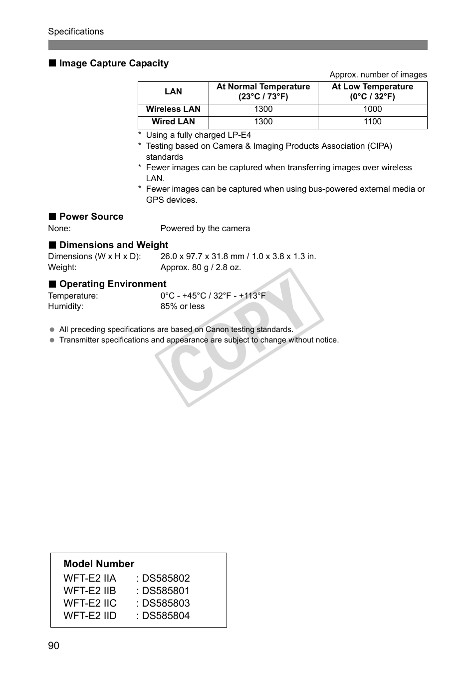 Cop y | Canon Wireless File Transmitter WFT-E2 II A User Manual | Page 90 / 100