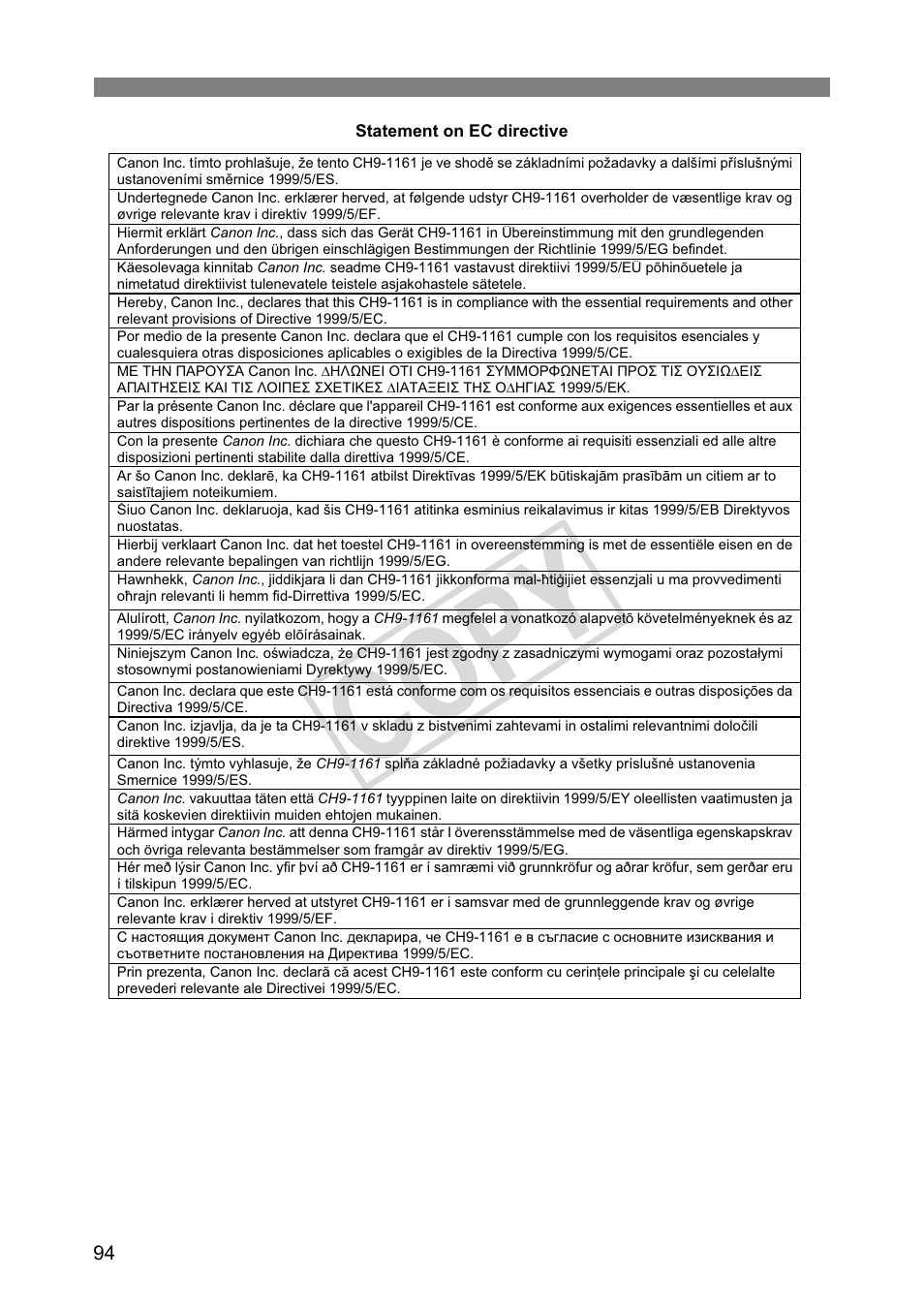 Cop y | Canon Wireless File Transmitter WFT-E2 II A User Manual | Page 94 / 100