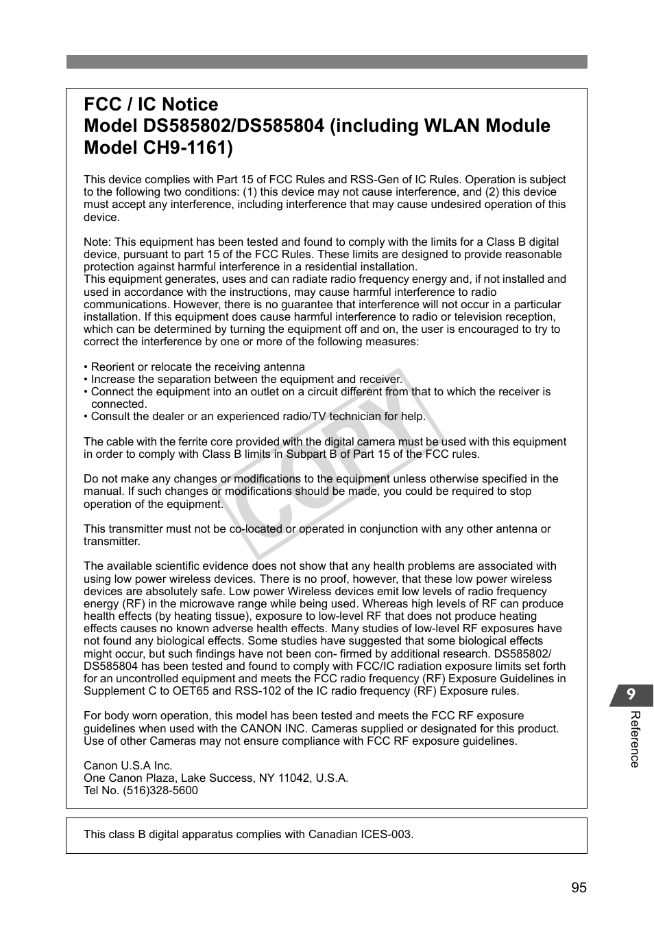 Cop y | Canon Wireless File Transmitter WFT-E2 II A User Manual | Page 95 / 100