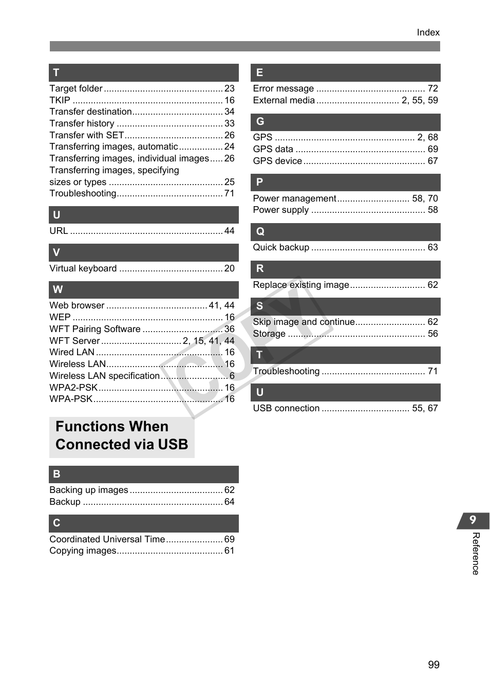 Cop y | Canon Wireless File Transmitter WFT-E2 II A User Manual | Page 99 / 100