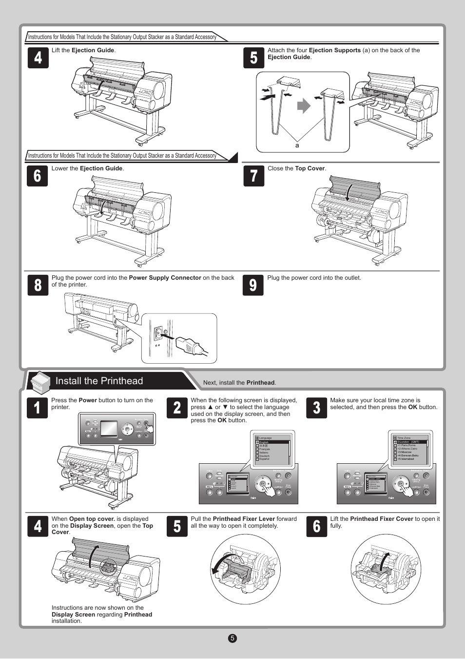 Install the printhead | Canon imagePROGRAF iPF815 User Manual | Page 5 / 16