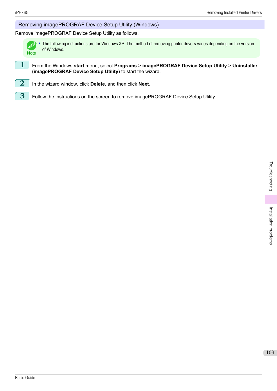 Canon imagePROGRAF iPF765 User Manual | Page 103 / 132