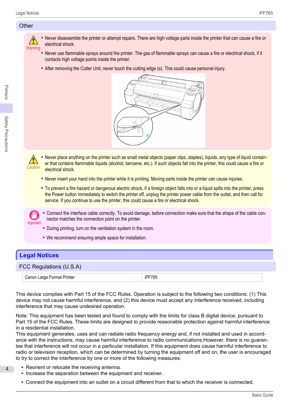 Legal notices | Canon imagePROGRAF iPF765 User Manual | Page 4 / 132