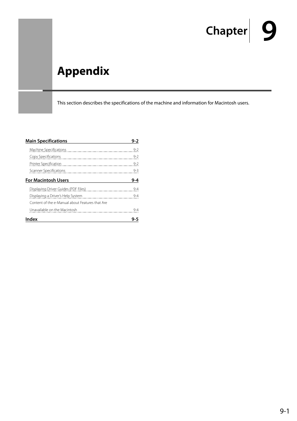 Appendix, Chapter | Canon imageCLASS D550 User Manual | Page 109 / 116