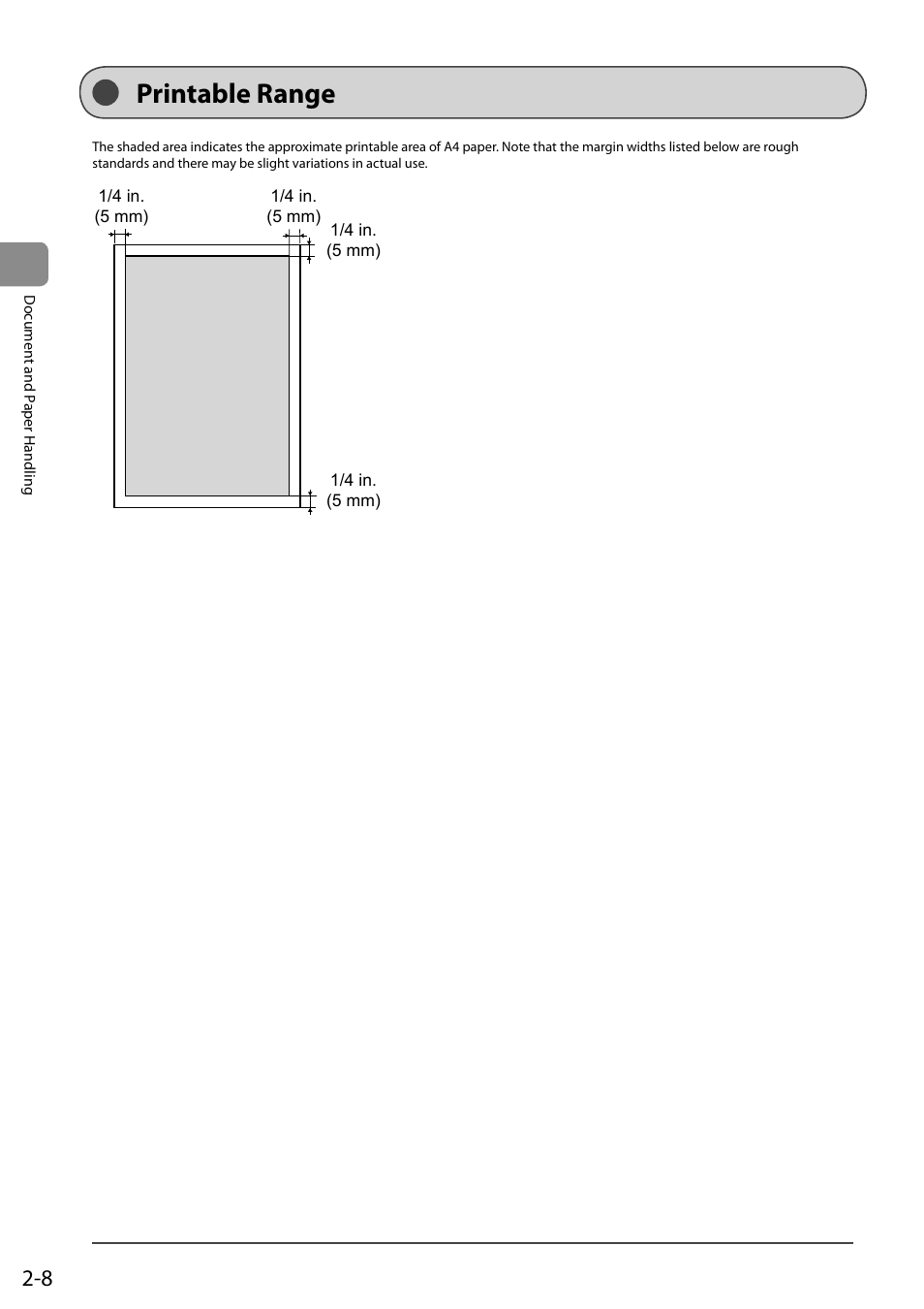 Printable range | Canon imageCLASS D550 User Manual | Page 38 / 116