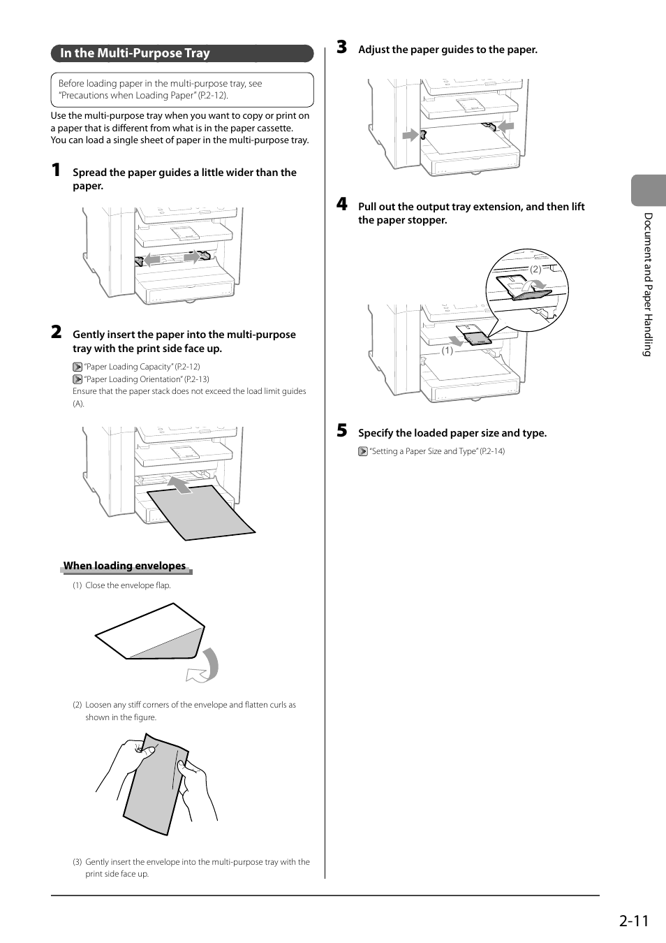 In the multi-purpose tray | Canon imageCLASS D550 User Manual | Page 41 / 116