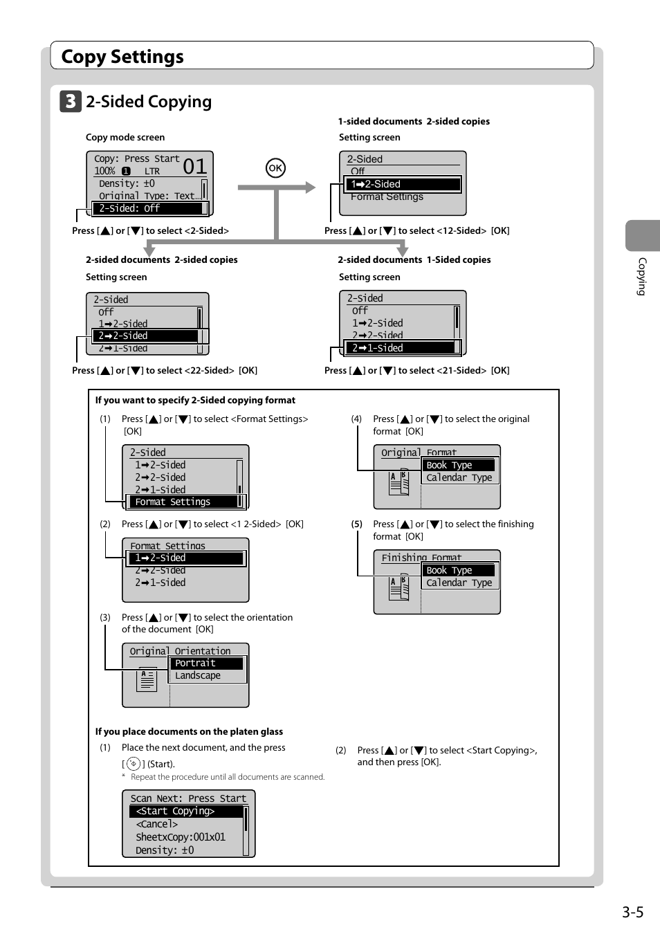 Sided copying, Copy settings | Canon imageCLASS D550 User Manual | Page 53 / 116