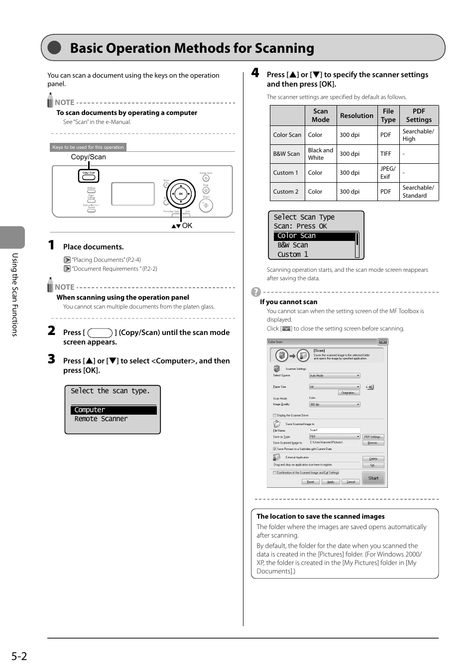 Basic operation methods for scanning | Canon imageCLASS D550 User Manual | Page 66 / 116