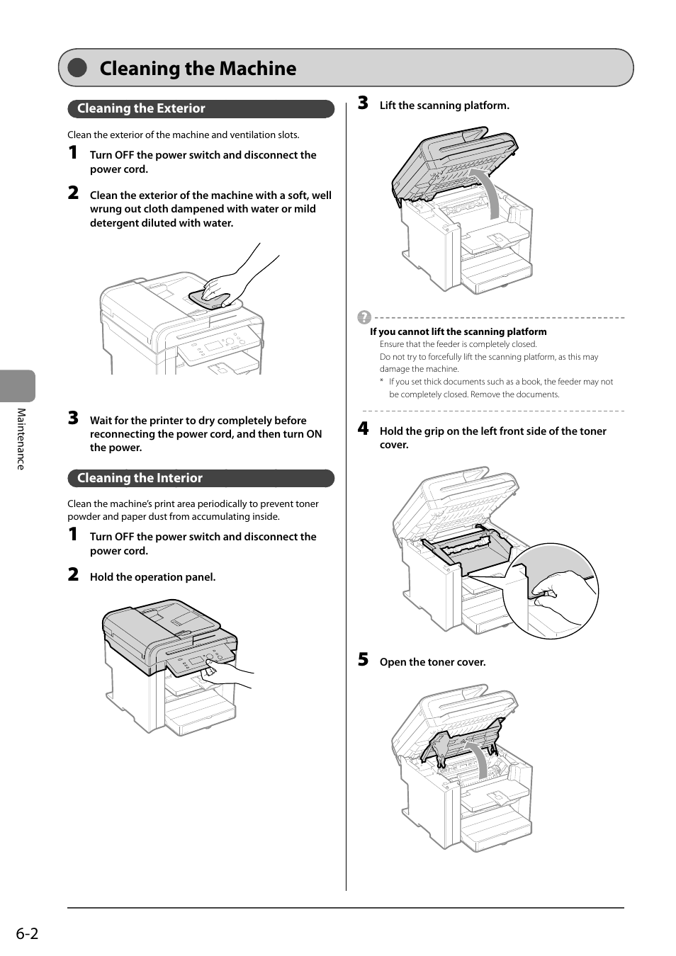 Cleaning the machine, Cleaning the exterior, Cleaning the interior | Canon imageCLASS D550 User Manual | Page 70 / 116