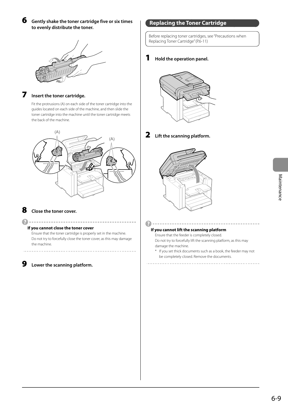 Replacing the toner cartridge | Canon imageCLASS D550 User Manual | Page 77 / 116