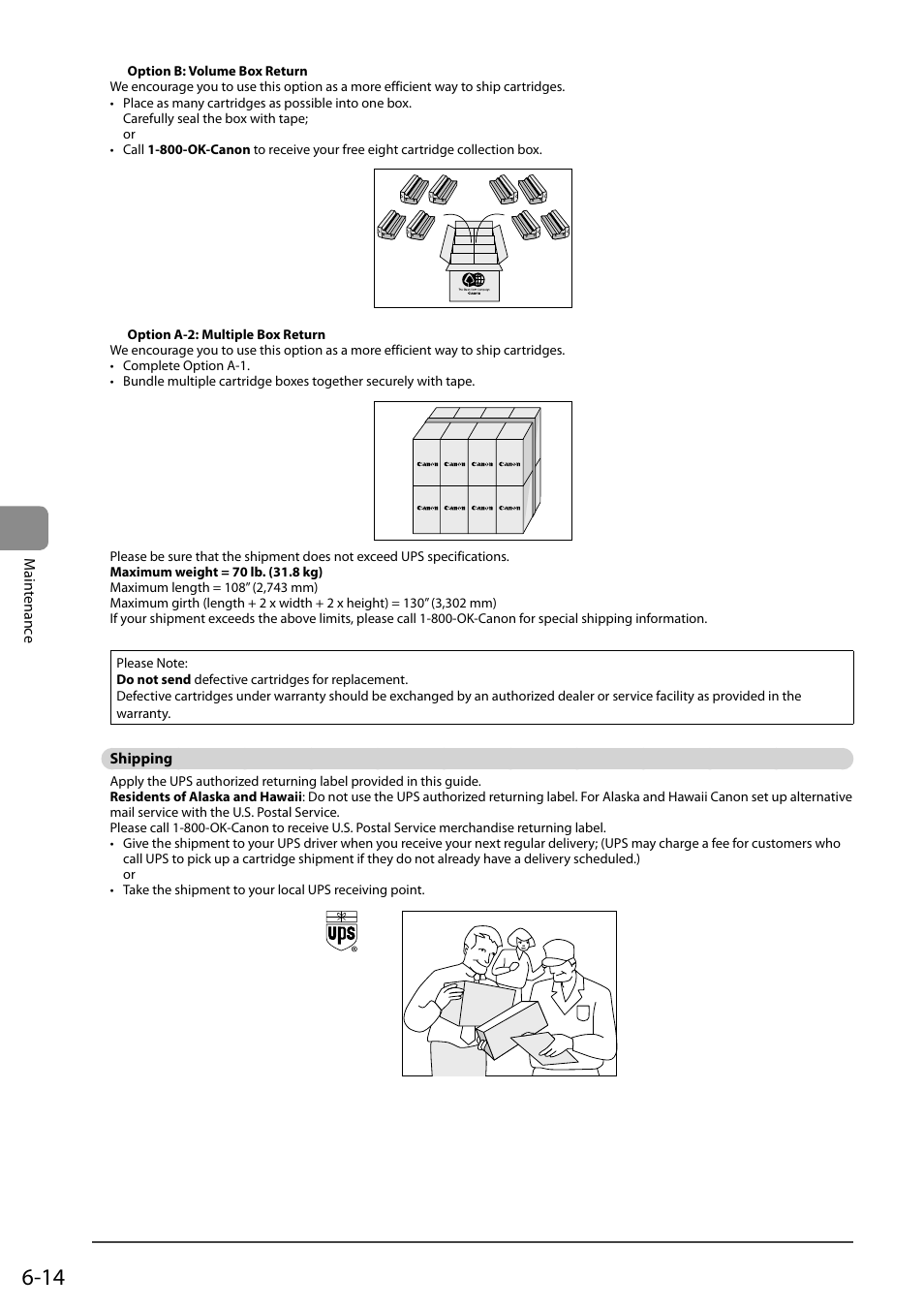 Shipping, Shipping 6-14 | Canon imageCLASS D550 User Manual | Page 82 / 116