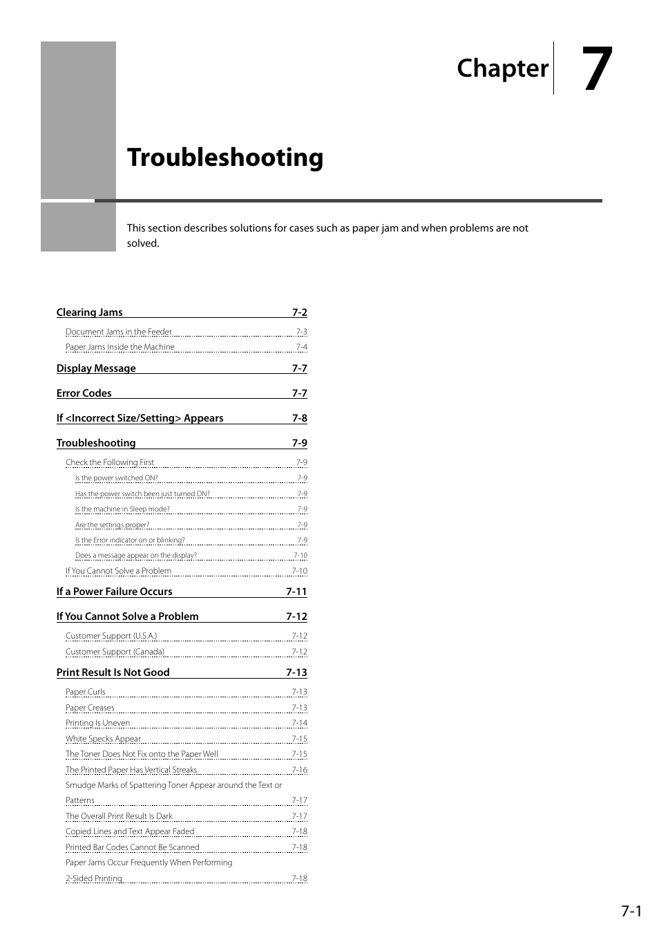 Troubleshooting, Chapter | Canon imageCLASS D550 User Manual | Page 87 / 116