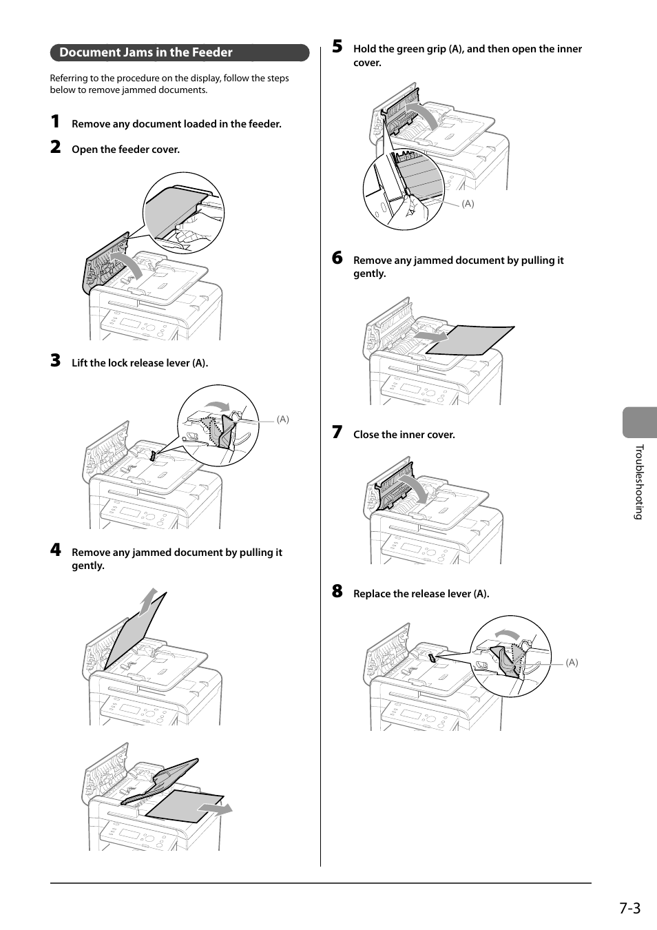 Document jams in the feeder | Canon imageCLASS D550 User Manual | Page 89 / 116