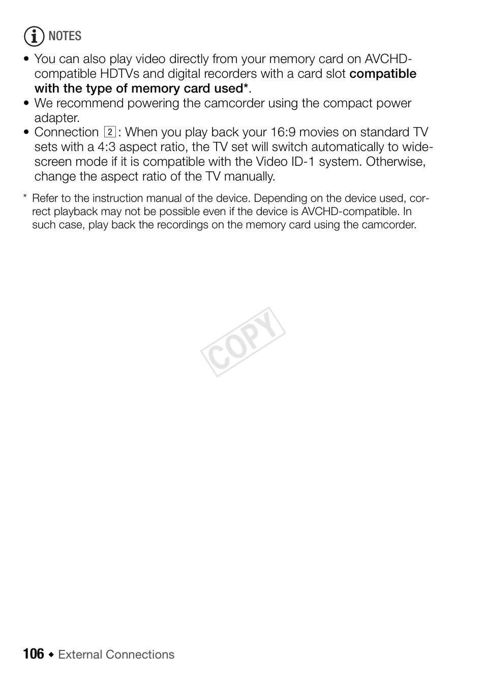 Cop y | Canon VIXIA HF R42 User Manual | Page 106 / 196