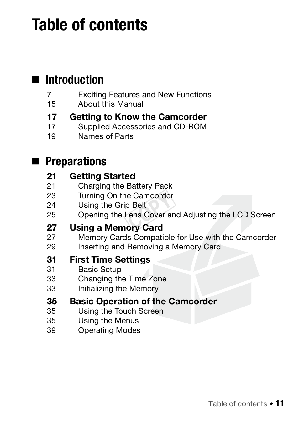 Canon VIXIA HF R42 User Manual | Page 11 / 196